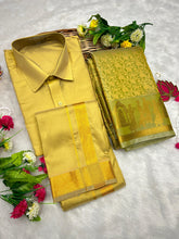 Load image into Gallery viewer, Premium Men Tissue Cotton Dhoti and Shirt