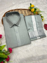 Load image into Gallery viewer, Premium Men Tissue Cotton Dhoti and Shirt