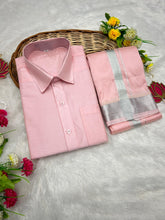 Load image into Gallery viewer, Premium Men Tissue Cotton Dhoti and Shirt