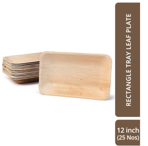 Rectangular Leaf Plate Premium Leaf Plates - 12