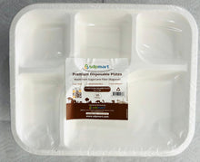 Load image into Gallery viewer, 12&quot; 5 CP Round Premium Disposable Bagasse Plates  - 50qty