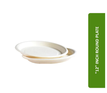 Load image into Gallery viewer, 12&quot; Round Premium Disposable Bagasse Plates  - 50qty