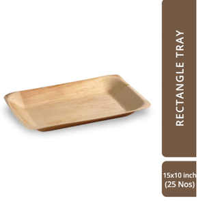 Rectangular Leaf Plate Premium Leaf Plates Rectangle Tray - 15