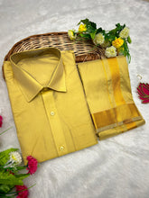 Load image into Gallery viewer, Premium Men Tissue Cotton Dhoti and Shirt