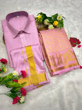 Load image into Gallery viewer, Premium Men Tissue Cotton Dhoti and Shirt