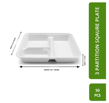 Load image into Gallery viewer, 6&quot; 3 CP Round Premium Disposable Bagasse Plates - 50qty