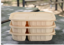 Load image into Gallery viewer, 4 Compartment Corn Starch Takeaway Container w Lid - 50qty