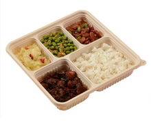 Load image into Gallery viewer, 5 Compartment Corn Starch Takeaway Container w Lid - 50qty