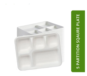 12" 5 CP Round Premium Disposable Bagasse Plates  - 50qty