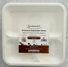 Load image into Gallery viewer, 6&quot; 3 CP Round Premium Disposable Bagasse Plates - 50qty