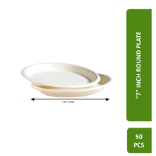 Load image into Gallery viewer, 7&quot; Round Round Premium Disposable Bagasse Plates - 50qty