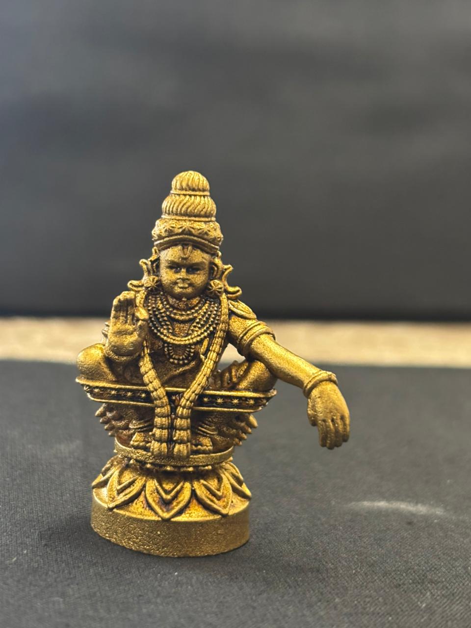 Ayyappa Idol Sitting for Pooja - 4.5cm x 2cm | Antique Brass Idol