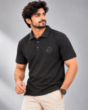 Load image into Gallery viewer, Men's Classic Black Half Sleeve Polo T-Shirt