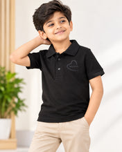 Load image into Gallery viewer, Boys' Classic Black Half Sleeve Polo T-Shirt