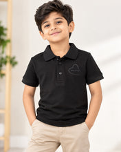 Load image into Gallery viewer, Boys' Classic Black Half Sleeve Polo T-Shirt