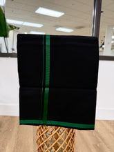 Load image into Gallery viewer, Pure Cotton Black Dhoti with Emerald Green Border
