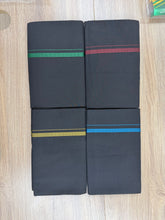 Load image into Gallery viewer, Pure Cotton Black Dhoti with Royal Blue Border