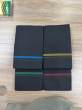 Load image into Gallery viewer, Pure Cotton Black Dhoti with Royal Blue Border