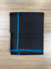 Load image into Gallery viewer, Pure Cotton Black Dhoti with Royal Blue Border