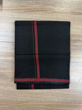 Load image into Gallery viewer, Pure Cotton Black Dhoti with Rose Red Border