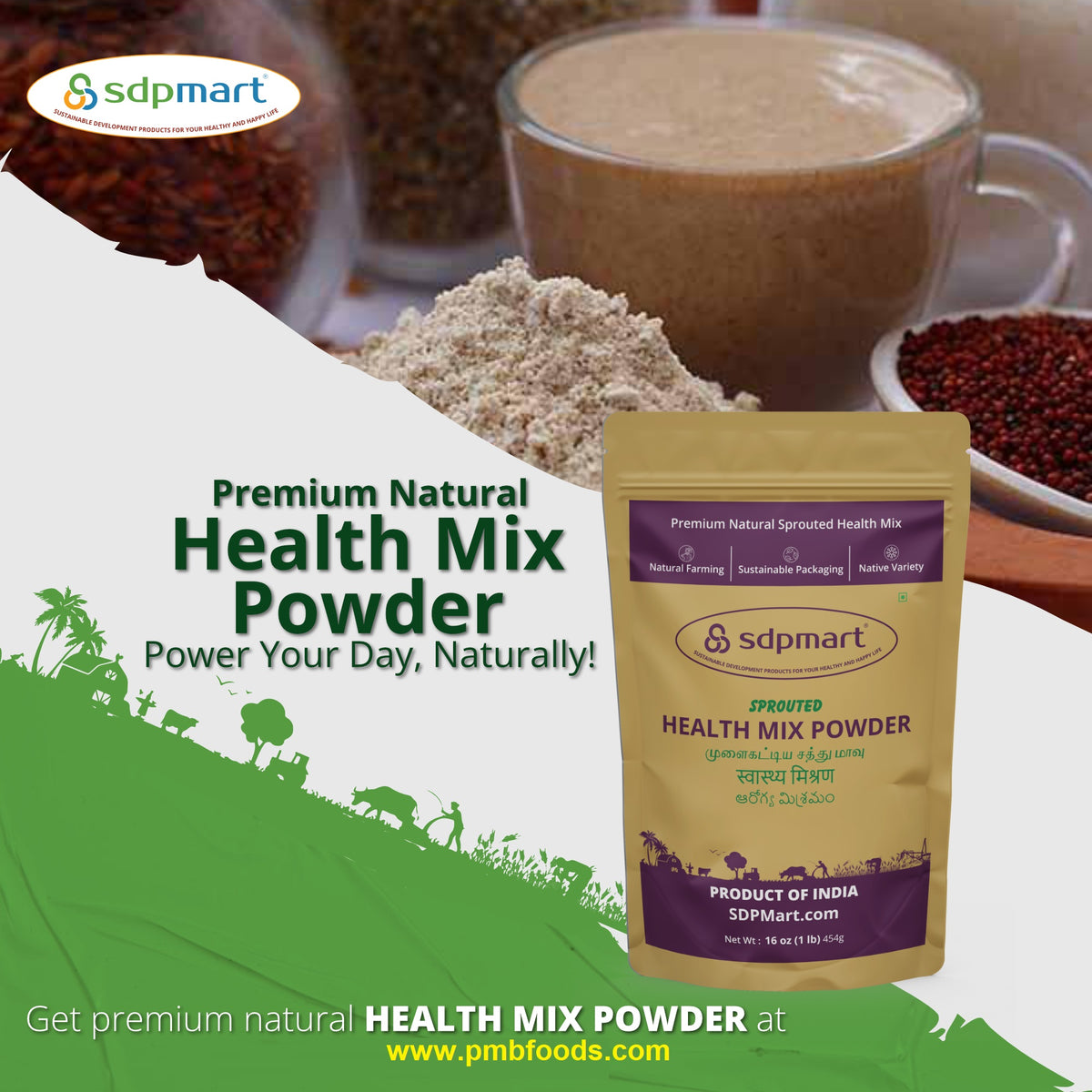 Premium Sprouted Health Mix Powder - 1 LB – PMBFoods