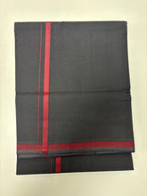 Load image into Gallery viewer, Men&#39;s Pure Cotton Single Layer Black Dhoti with Angavastram (Towel)