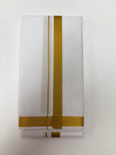 Load image into Gallery viewer, Angavastram (Towel) Cotton Blend White Color with Gold Jari Border