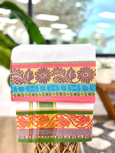 Load image into Gallery viewer, Jacquard Cotton Blend White Dhoti with Reversible Border