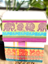 Load image into Gallery viewer, Jacquard Cotton Blend White Dhoti with Reversible Border