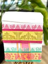 Load image into Gallery viewer, Jacquard Cotton Blend White Dhoti with Reversible Border
