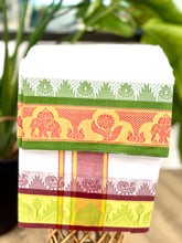 Load image into Gallery viewer, Jacquard Cotton Blend White Dhoti with Reversible Border