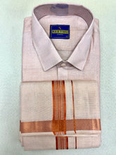 Load image into Gallery viewer, Premium Men Tissue Cotton Dhoti and Shirt