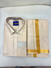 Load image into Gallery viewer, Premium Men Tissue Cotton Dhoti and Shirt