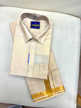 Load image into Gallery viewer, Premium Men Tissue Cotton Dhoti and Shirt