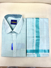 Load image into Gallery viewer, Premium Men Tissue Cotton Dhoti and Shirt