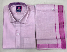 Load image into Gallery viewer, Premium Men Tissue Cotton Dhoti and Shirt