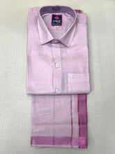 Load image into Gallery viewer, Premium Men Tissue Cotton Dhoti and Shirt