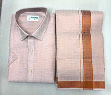 Load image into Gallery viewer, Premium Men Tissue Cotton Dhoti and Shirt