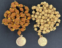 Load image into Gallery viewer, Traditional Rudraksha and Tulasi Mala with Deity Pendant for Ayyappa Mala Deeksha