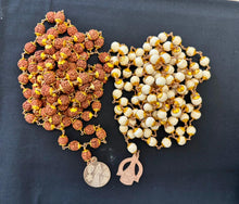 Load image into Gallery viewer, Rudraksha and Thulasi Mala | 108 Beads | Ayyappan Dollar |