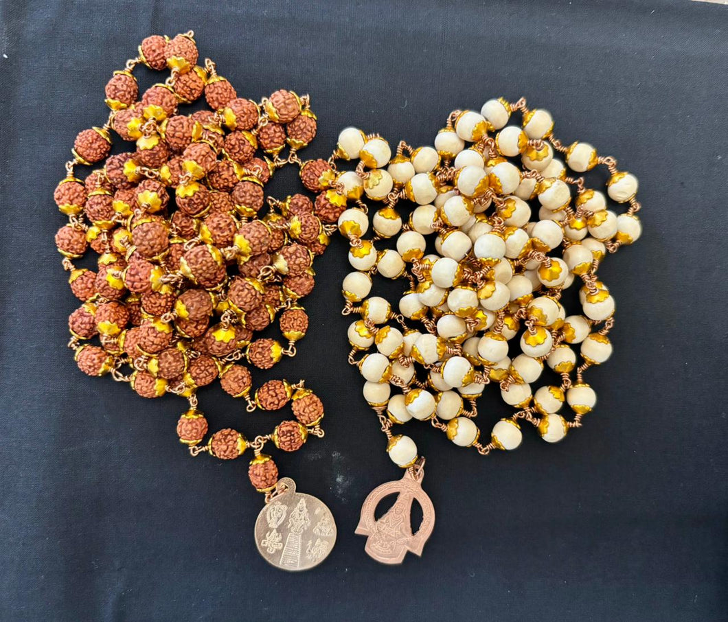 Rudraksha and Thulasi Mala | 108 Beads | Ayyappan Dollar |