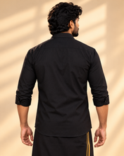 Load image into Gallery viewer, Men's Premium Black Wrinkle-Free Half Sleeve Shirt