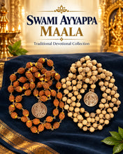 Load image into Gallery viewer, Traditional Rudraksha and Tulasi Mala with Deity Pendant for Ayyappa Mala Deeksha