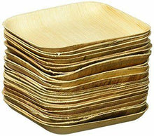 Load image into Gallery viewer, Premium Palm Leaf Plates - 6&quot; Square (25 Pack)