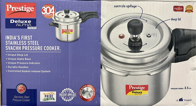 Prestige Deluxe Alpha Svachh Pressure Cooker, 3.5 Liter, Silver